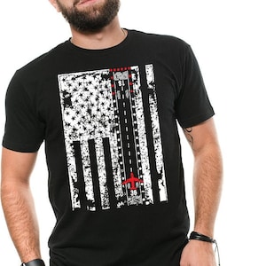 Pilot Gifts For Men Pilot Shirts For Men Aviation Runway Flag Pilot Plane Flying T shirt