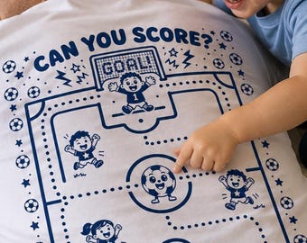 Camiseta interativa "Papai do Futebol" - Jogo de traçado com os dedos para crianças pequenas, presente para o Dia dos Pais