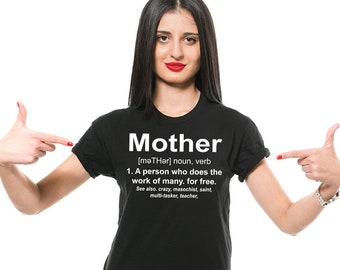 Camiseta con definición de madre, regalos del Día de la madre, camiseta con definición de madre, camisetas divertidas