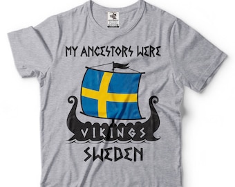 Vikings Ancestors Sweden T-Shirt Viking Roots Graphic Tee Shirt