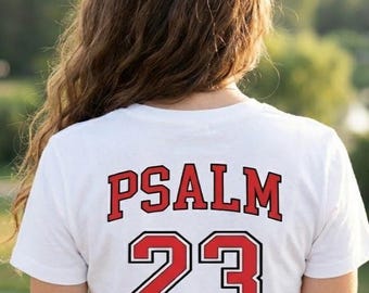 Koszulka z Psalmem 23 • Koszulka „Pan jest moim pasterzem” • Koszulka z chrześcijańskim wersetem biblijnym • Koszulka z wersetem wiary dla kobiet i mężczyzn • Inspirujący prezent
