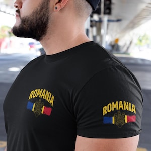Romania t-shirt | Romania flag t-shirt| Romanian pride t-shirt | Romanian heritage gift for men