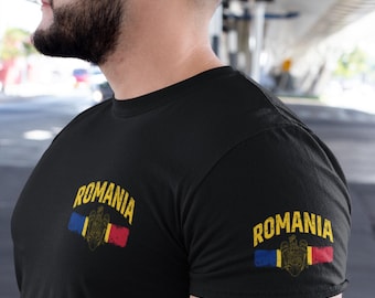 Rumänien T-Shirt | Rumänien Flagge T-Shirt | Rumänisches Stolz T-Shirt | Rumänisches Erbsgeschenk für Männer