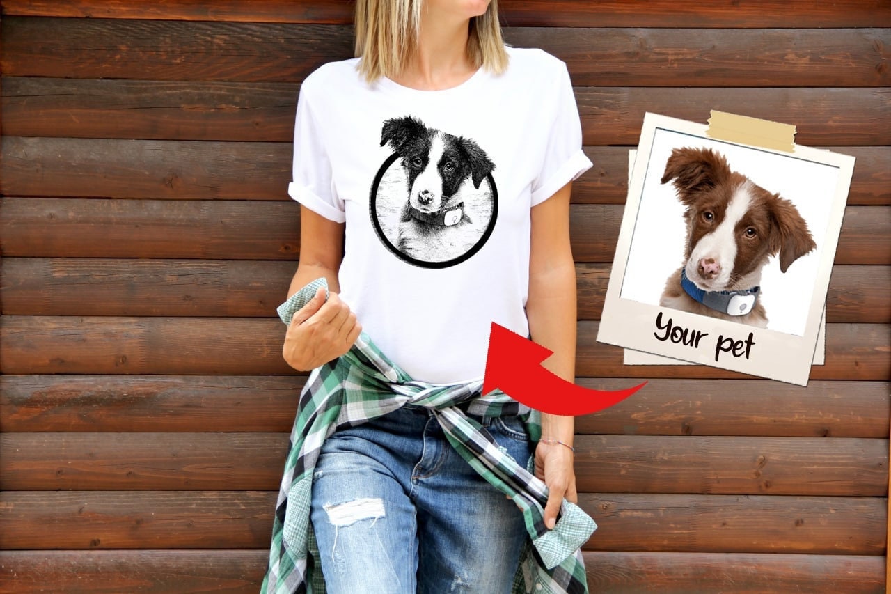 カスタム犬用シャツ、パーソナライズされた犬用Tシャツ、犬の顔のT