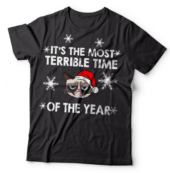 Christmas Grumpy Cat TShirt Funny Xmas Party Tee Shirt Etsy