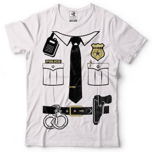 Halloween Polizist Kostüm T-Shirt Polizeiuniform Halloween Polizisten Kostüm T-Shirt