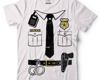 Halloween politieagent kostuum T-shirt politie-uniform officier Halloween politieagenten kostuum tee shirt