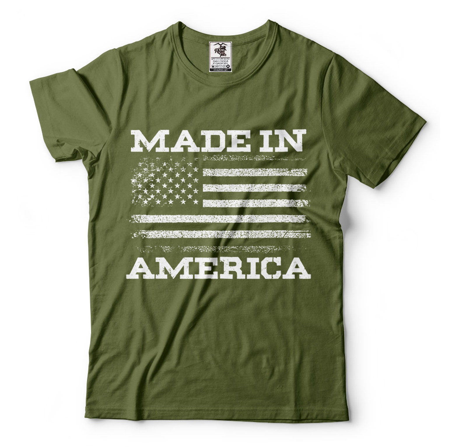 Patriotic T Shirts Made in America Vintage USA Flag US Flag Etsy