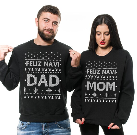 Christmas Sweatshirts Family Matching Mom and Dad Unisex Sweatshirts Gift for Mom Gift for Dad.Ugly Christmas Sweater