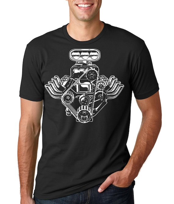 Engine T-shirt Muscle Car Motor Pistons Body Shop Mechanic | Etsy
