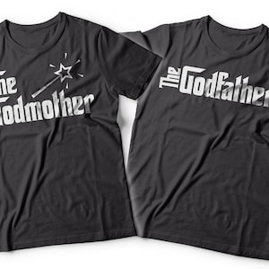 Godmother Godfather Matching Shirts Gift For Godparents Christmas Gift T-shirts
