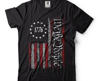 Patriotic t shirts, We the people Flag Shirt, Vintage USA Flag 1776, US Flag T-shirts