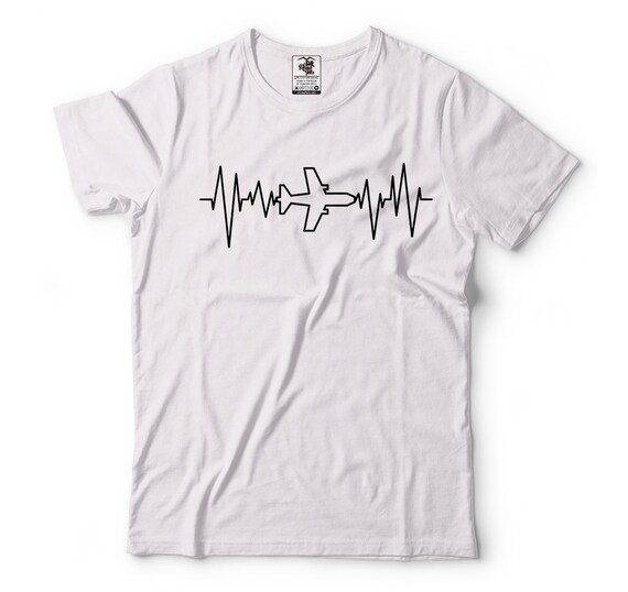 Airplane Pilot Shirt Heartbeat T-Shirt Flying Gift Airplane Pilot Shirt Heartbeat T-Shirt Flying Gift