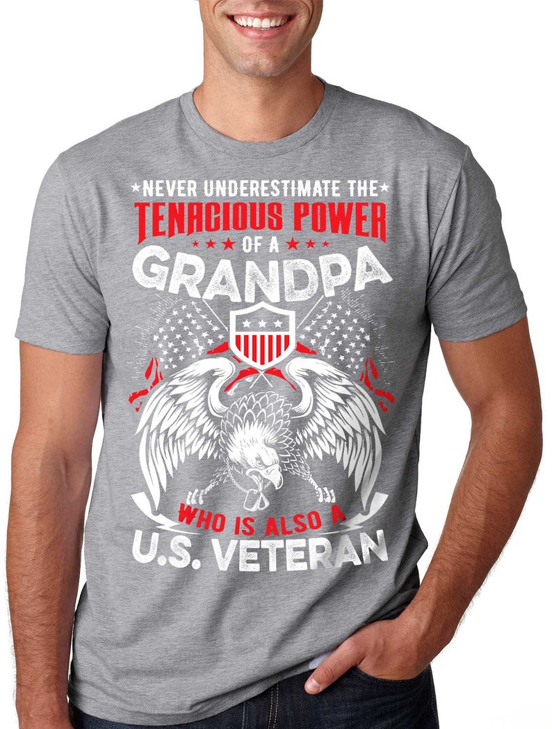 Men's Grandpa Shirt U.S. Proud Veteran T-Shirt for Granfather's