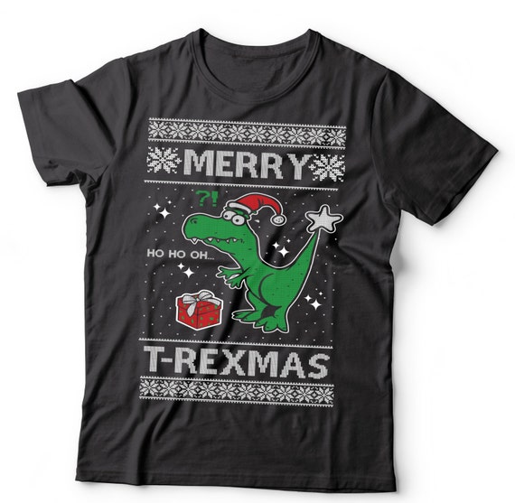 Funny T-shirt Funny Ugly Christmas Sweater Funny T-rex X-mas | Etsy