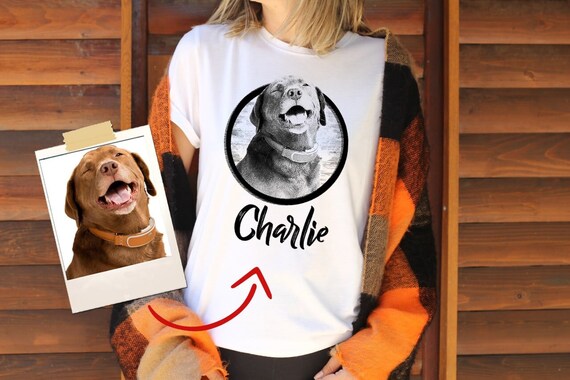 カスタム犬用シャツ、パーソナライズされた犬用Tシャツ、犬の顔のT
