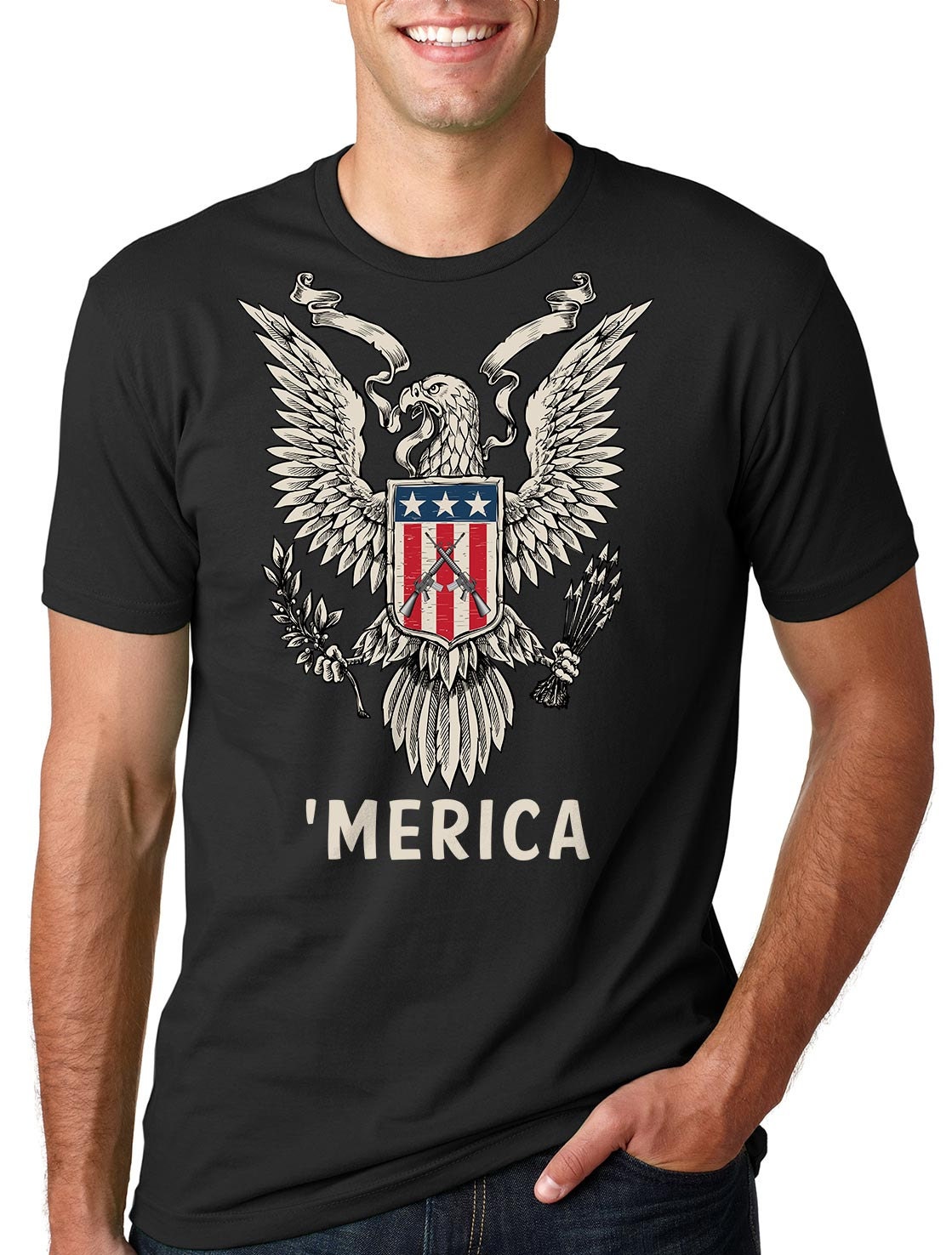 USA Flag Eagle T-Shirt 4th of July