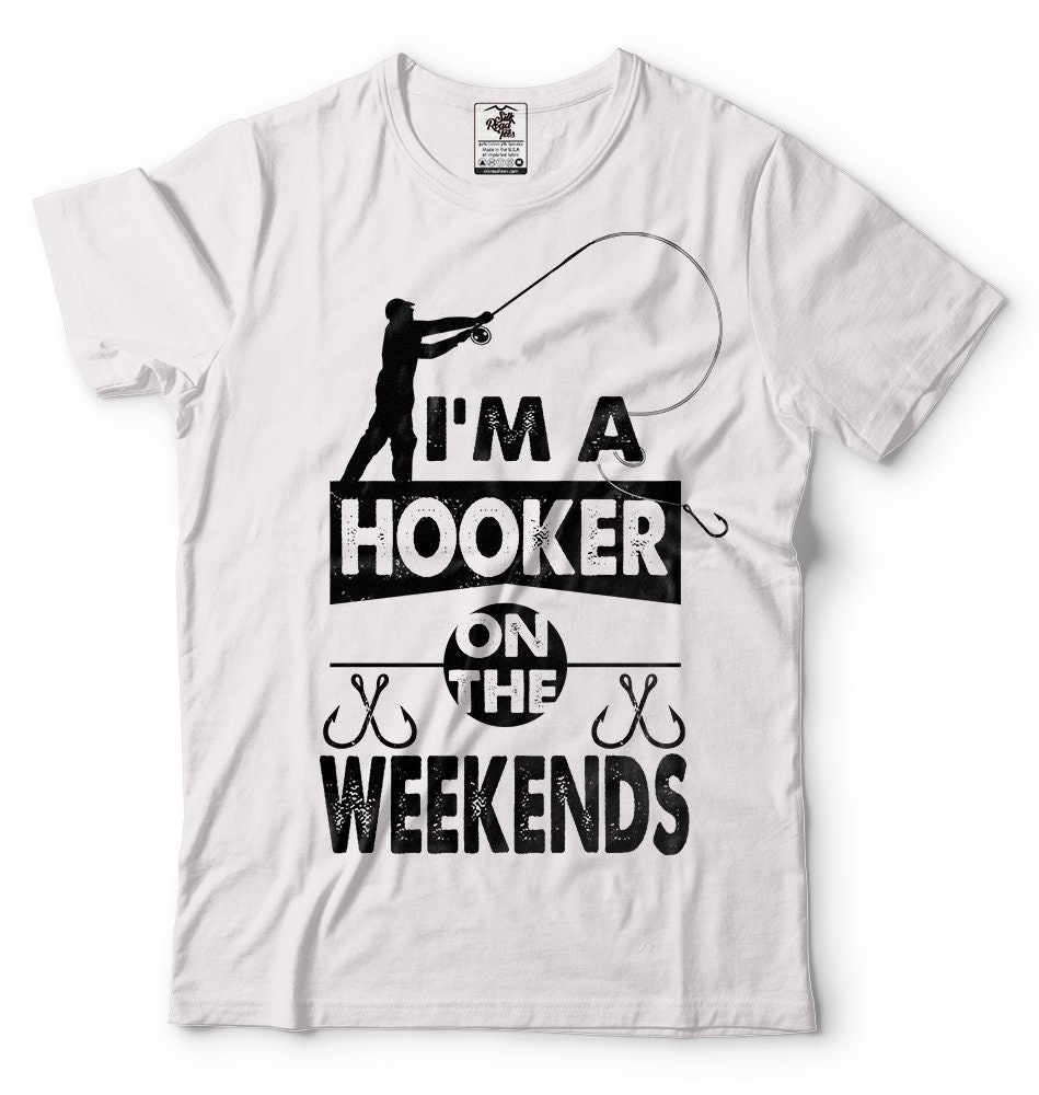 Weekend Hooker Funny Fishing Shirt for anglers Throw Pillow