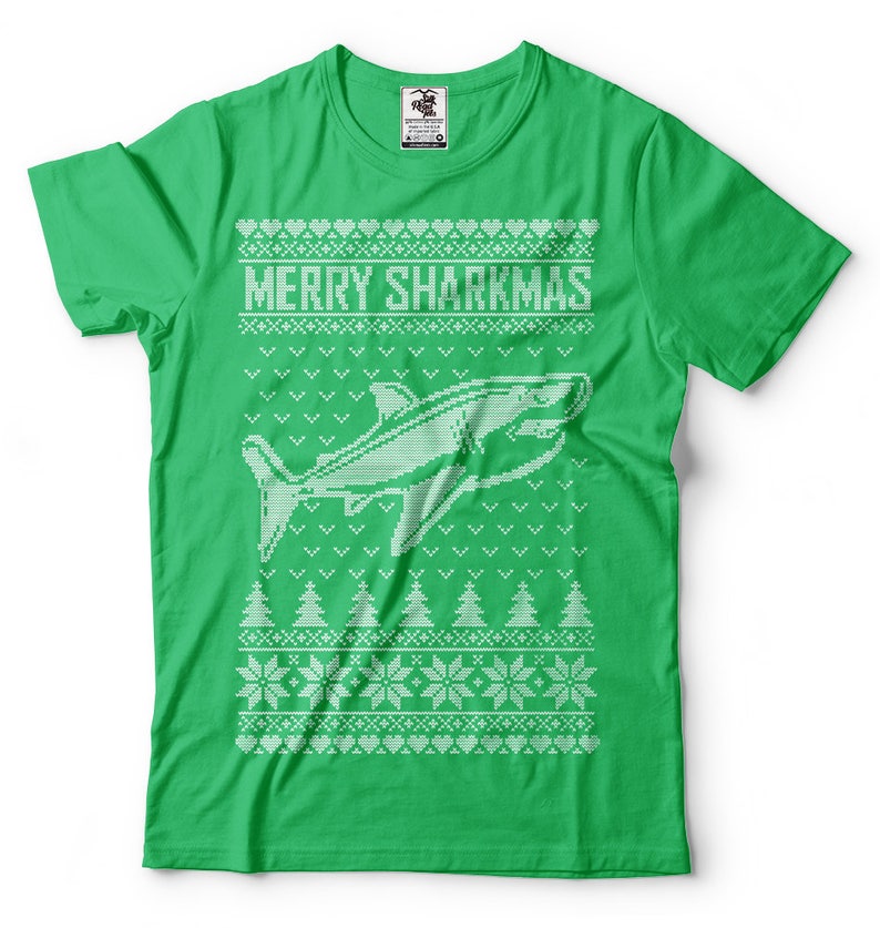 Ugly Christmas Sweater. Merry Sharkmas Funny Christmas Party T Etsy