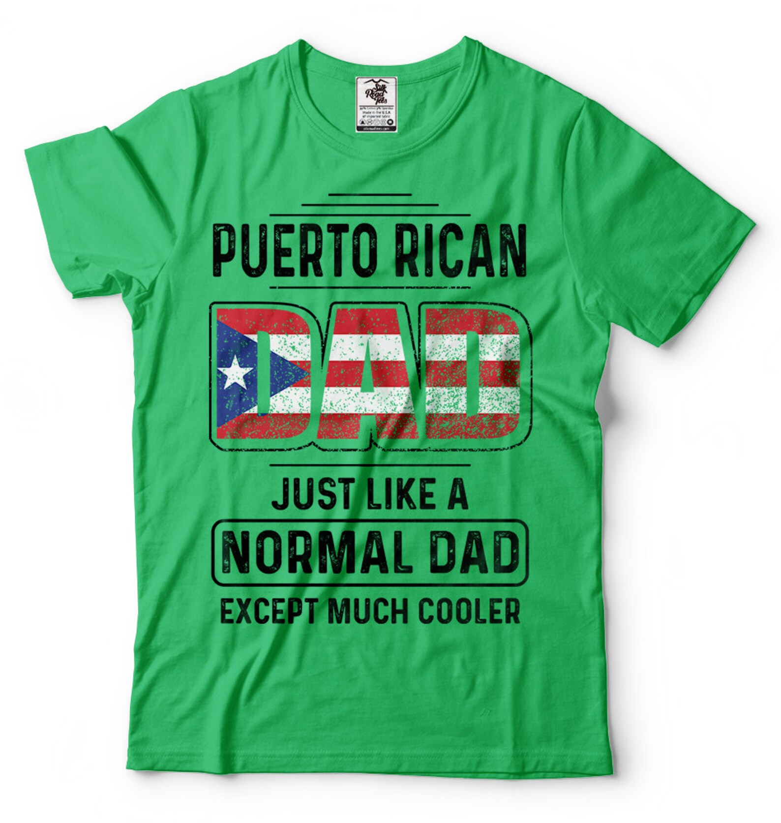 Mens Puerto Rican Dad Is Much Cooler Father's Day T-Shirt Flag
