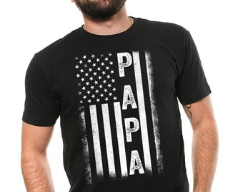 Camiseta de papá para hombre Regalo para papá Regalo para el abuelo Ideas de regalos para el día del padre Camiseta de papá orgulloso de EE. UU.