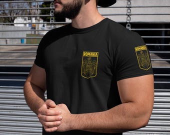 Romania t-shirt | romania logo tee | romanian pride t-shirt | romanian heritage gift for men & women