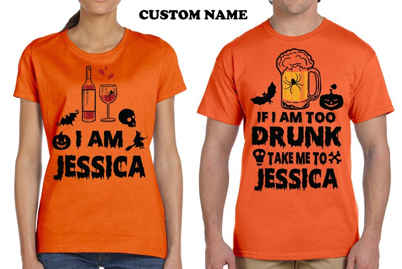 Halloween Drinking Shirts Custom Name Halloween Matching Etsy