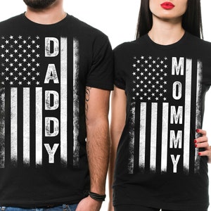 Couple Matching T-shirts Daddy Mommy Stylish Couple Shirts Pregnancy Announcement Shirts 4th Of July Gift Ideas Couple T-shirts