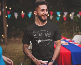 Retirement plan t-shirt, guitar player, gift for guitarist, musician retirement shirts for men, funny retirement gifts