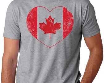 XL, Red Canada Day Maple Leaf Mens T-Shirt Custom Canada Day Tshirt for Men 