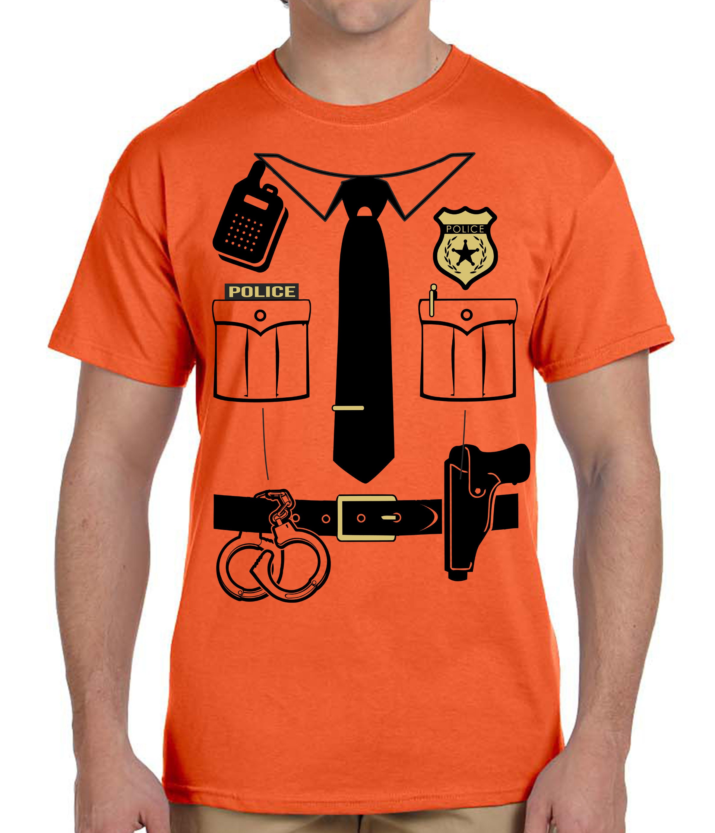 Police costume cop uniform officer halloween women men boys t-shirt - Merch  ready designs for  & all other POD Sites