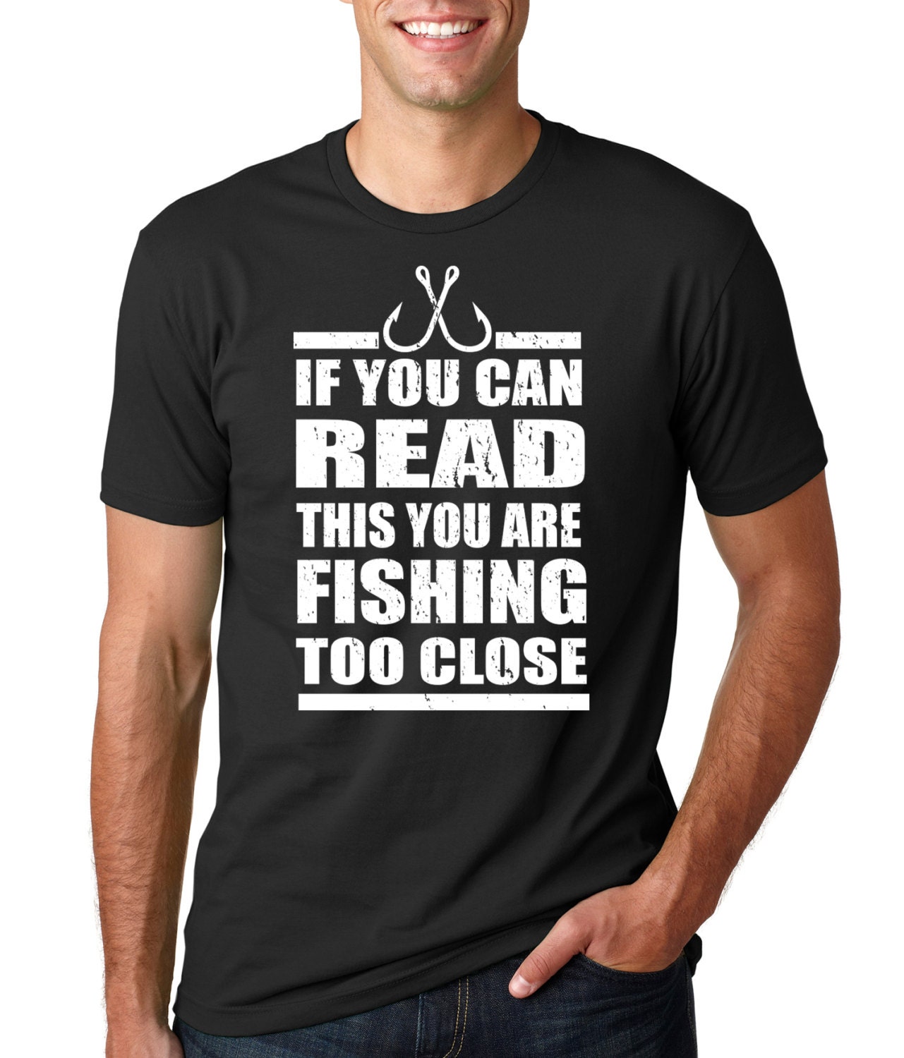 Funny Fishing Fishing Too Close Father'S Day T-Shirt%ET