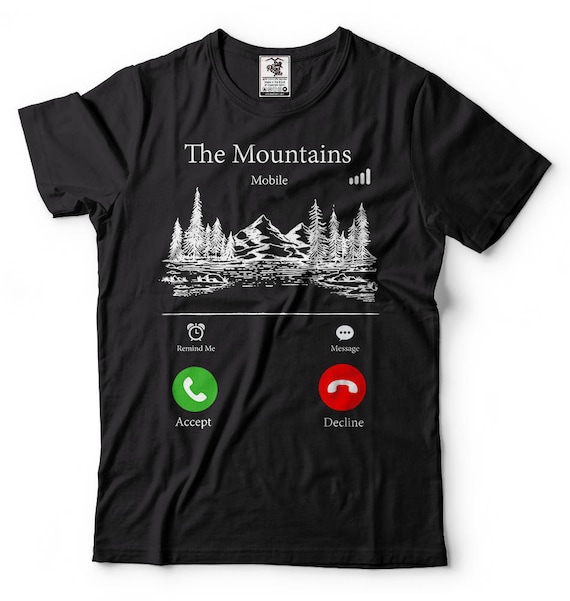 The Mountains Are Calling Funny T-shirt Cool Hiking - Etsy