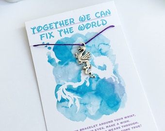 Set of 5 Disney Dragon Wish Bracelet Jewelry Anklet Bridesmaid Friendship Best Friend Fish Extender Pixie Dust Cruise Vacation