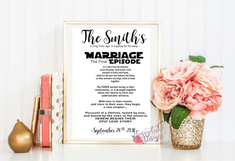 Custom Digital Star  Welcome Wedding Poster Printable File Wars Jedi DIGITAL FILE 