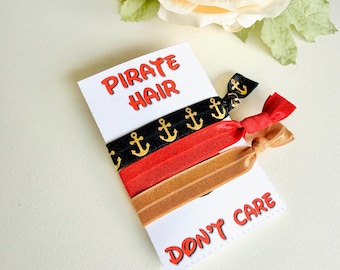 Bulk Set of 5 Nautical Pirate Night Disney Cruise Hair Ties, Nautical Fish Extender Pixie Dust Gift