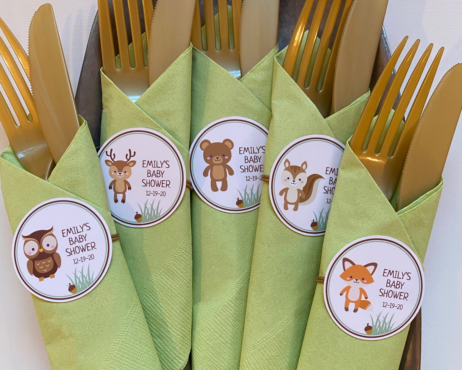 Baby Shower Napkin Ring Woodland Creatures Collection Etsy