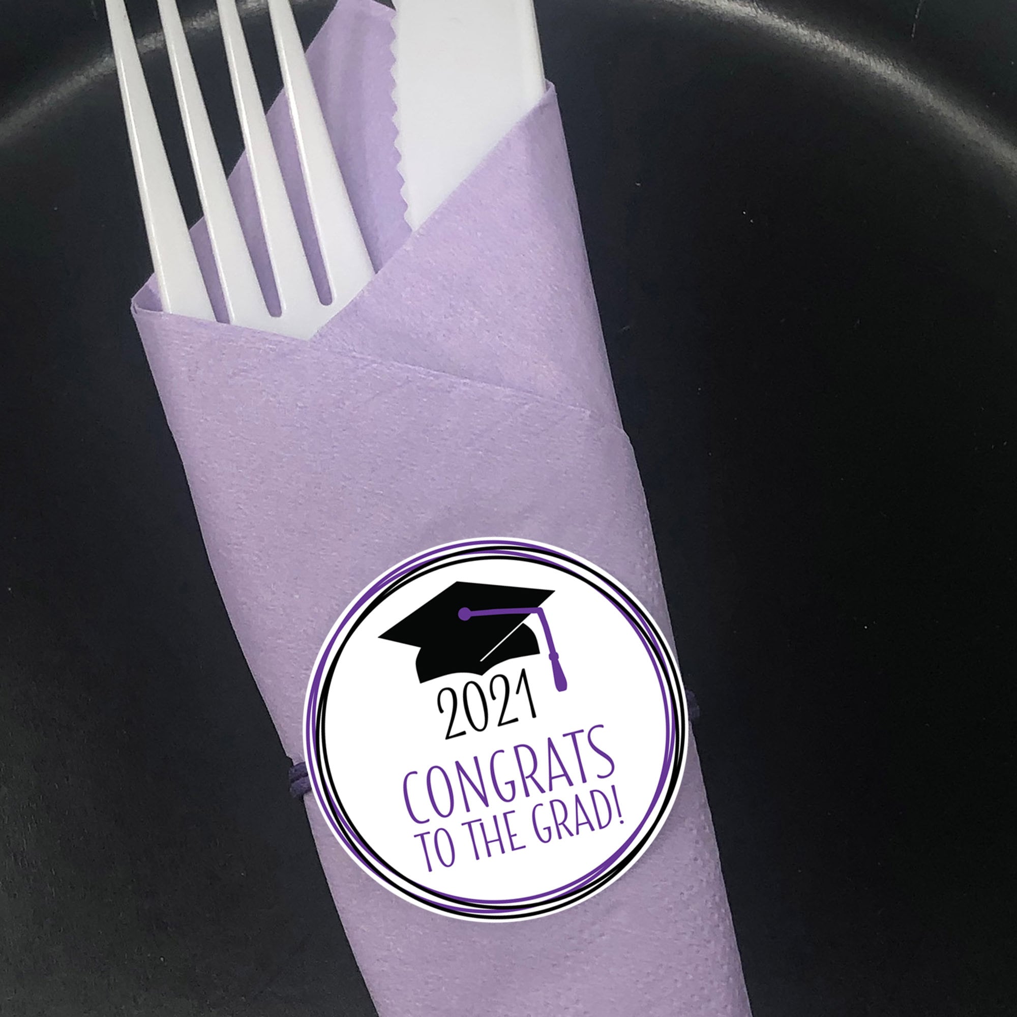 Graduation Napkin Ring Congrats Grad Purple Qty10 Etsy