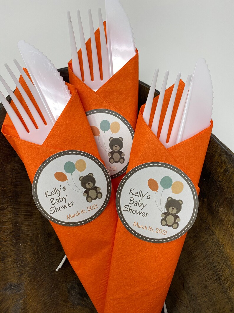 Baby Shower Napkin Ring Teddy Bears Balloons qty10 Etsy