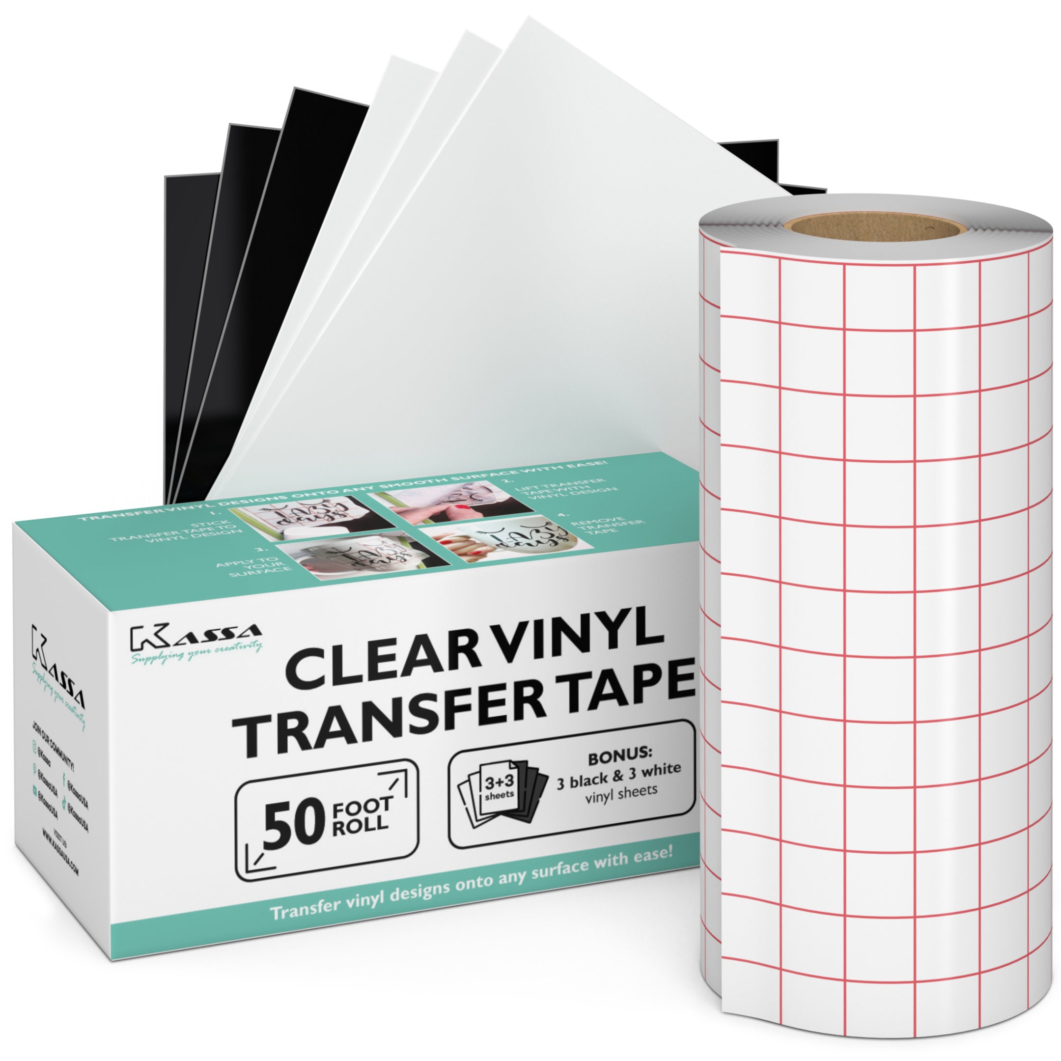 Kassa Clear Vinyl Transfer Tape Roll FREE Vinyls Sheets Etsy