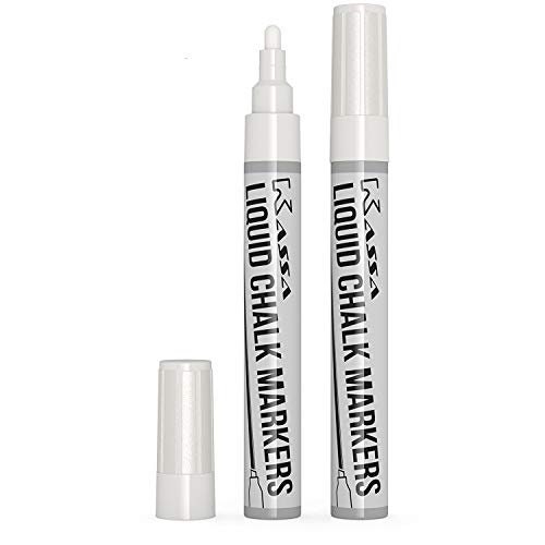 White Chalk Markers Fine tip 3mm by K&Mom- Liquid chalk marker