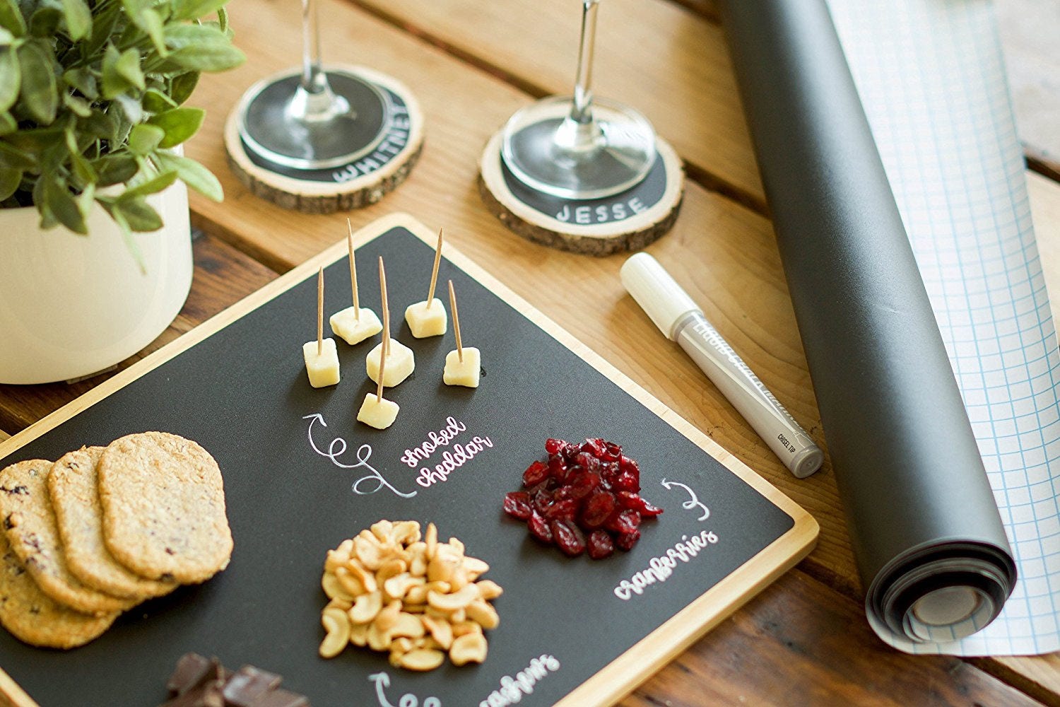 Kassa Large Chalkboard Contact Paper Roll 8 Ft 5 Chalks Etsy