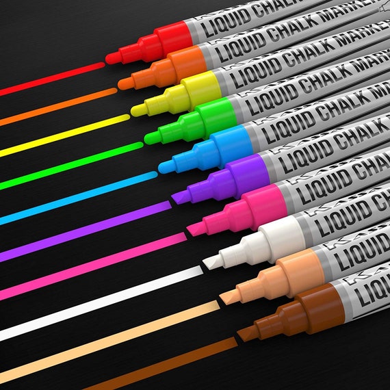 Kassa Liquid Chalk Markers for Blackboards Neon & Pastel Colors