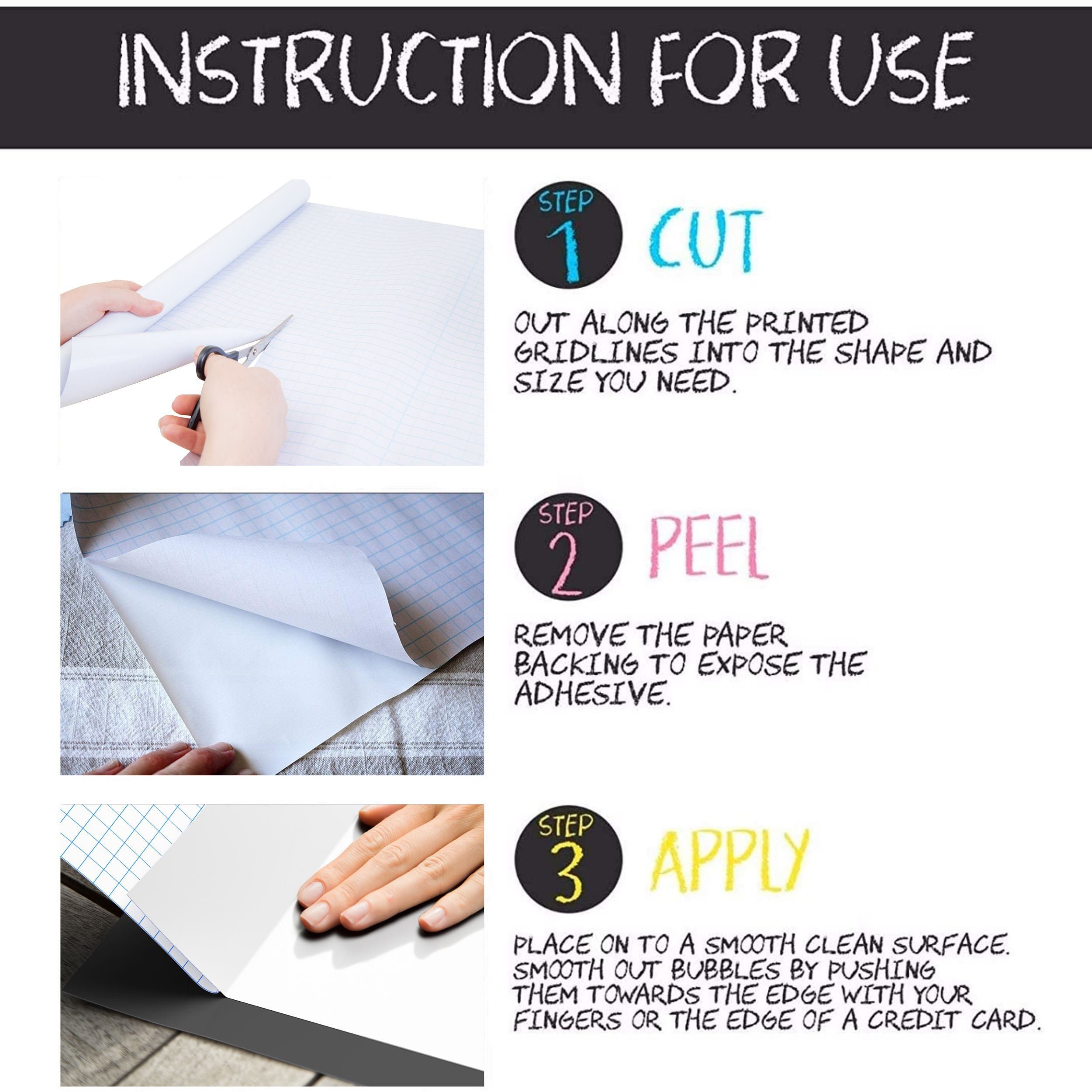 Kassa Large Whiteboard Wall Sticker Roll 17.3 X 96 8 Etsy