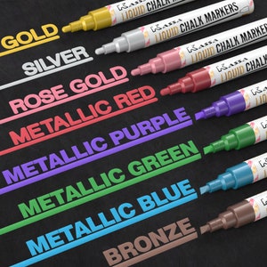 Metallic Marker, Dry Erase Marker, Chalk Ink Marker Pen, Glass Marker, Wet  Erase Markers, 8 Pack Markers 