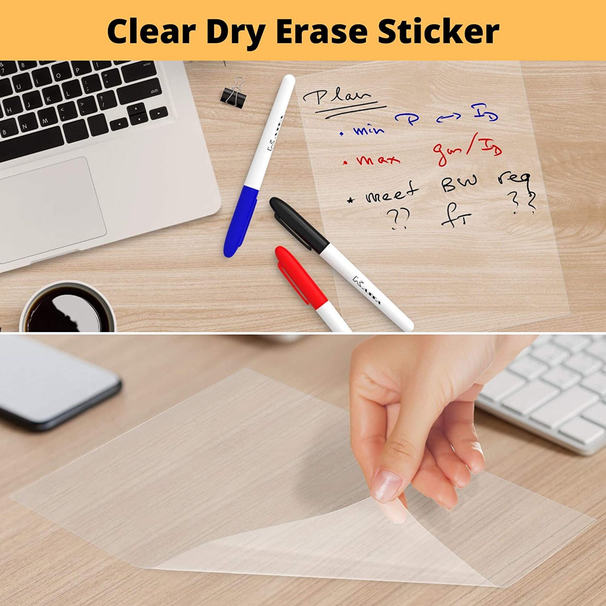 2 Rolls Whiteboard Sticker for Wall 17.7 x 78.7 Whiteboard