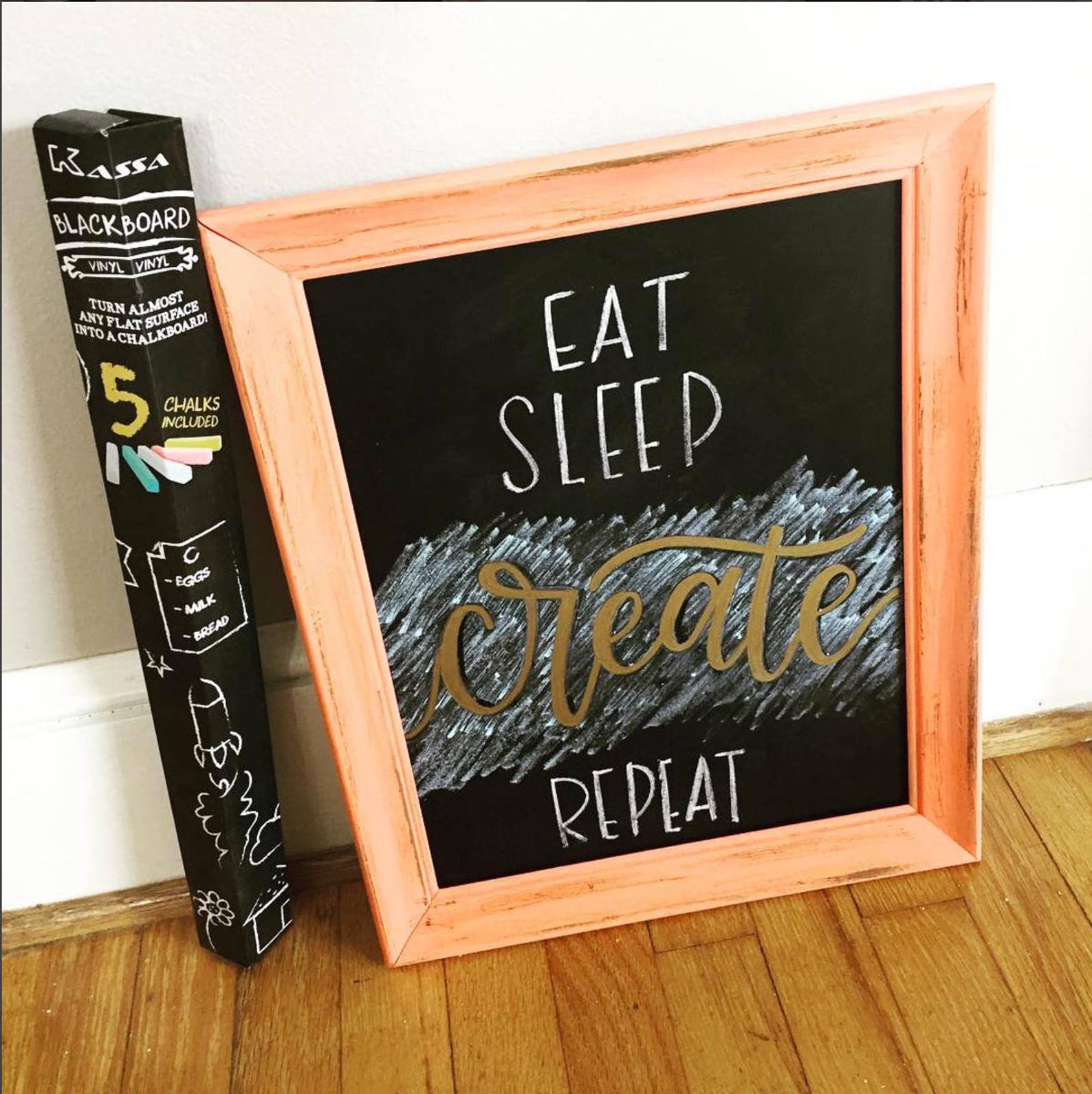 Kassa Large Chalkboard Contact Paper Roll 8 Ft 5 Chalks Etsy