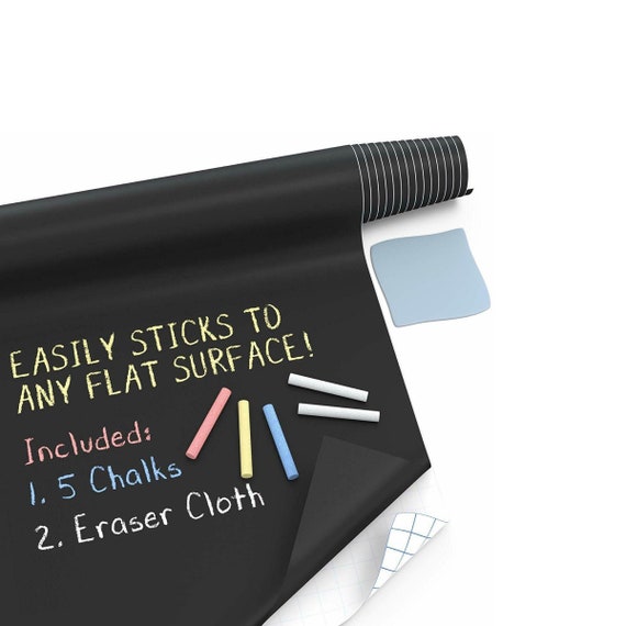 45CMX200CM Adhesive Blackboard Film With 5piece chalk Chalk Board Stick Roll#^ 