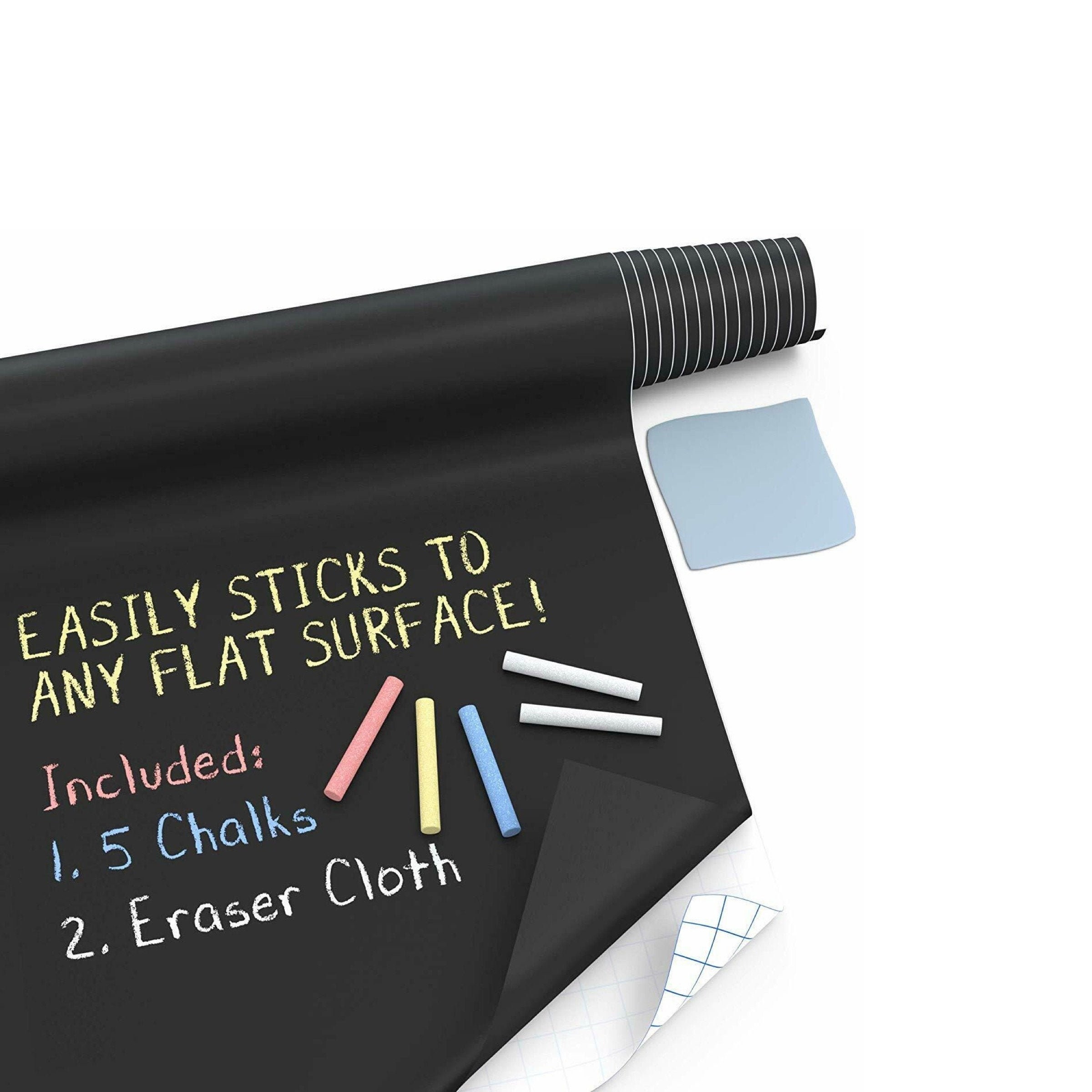 Chalkboard Wallpaper Stick and Peel - Chalk Board Contact Paper Wall  Sticker Self Adhesive Removable Vinyl Chalkboard Signs with 10 Colorful  Chalks