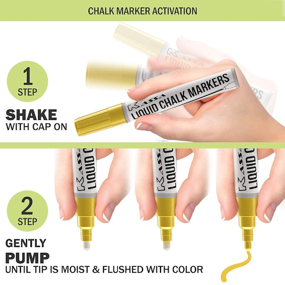 Kreative Kraft Liquid Chalk Markers for Chalkboard Pastel Colors Wet Erase  Pens with 6mm Reversible Tip for Blackboard, Whiteboard, Windows, Glass